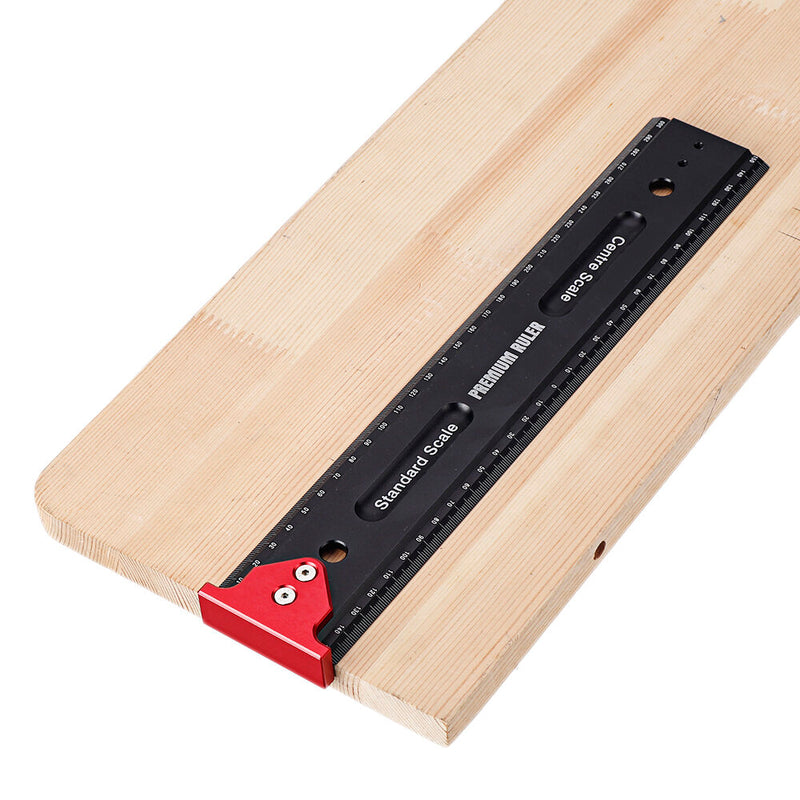 Marking T Ruler Durable Home Scribing Measuring Ruler with Hook Stop Multifunction Carpentry Hand Tools for Woodworking High Precision Portable Rectangle