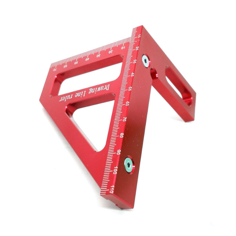 Aluminum Alloy Multifunctional Woodworking Ruler Square Layout Miter Triangle Ruler 45 90 Degree Metric Gauge Measure Tools