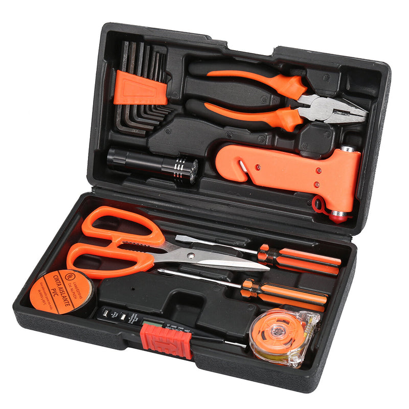 18Pcs Multifuntional Tools Set Steel Household Woodworking Kits Hardware Toolbox Tools Kit