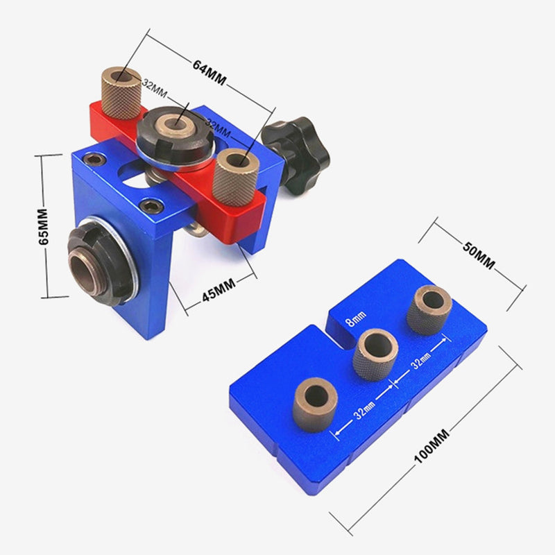 X150 3 In 1 Adjustable Doweling Jig Hole Drilling Guide Locator Woodworking Pocket Fixture Wood Plate Hole Drilling Punching Fixer