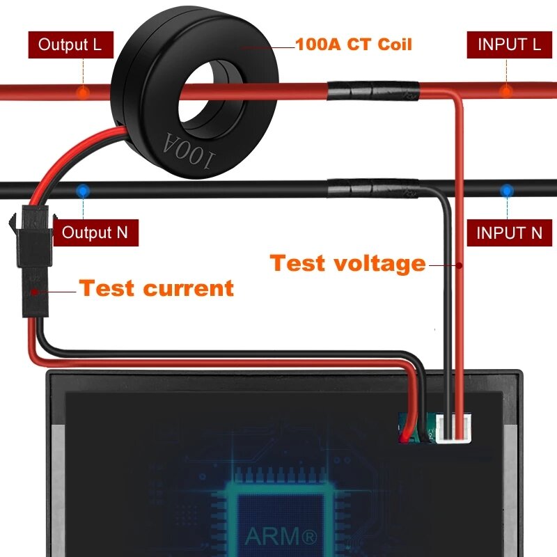 AC50-300V 100A 2.4" LCD Bluethooth Digital Power Wattmeter Indicator Energy Ammeter Current Voltage Tester Detector