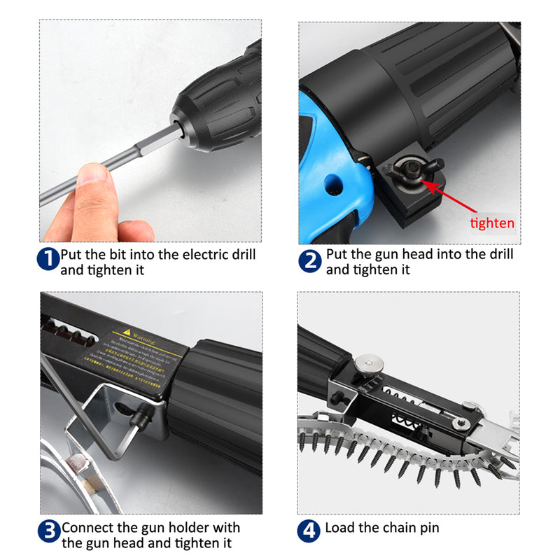 Chain Nail Guns Adapter Screw Automatic 2 Speed Electric Drill Woodworking Tool for Makita Battery