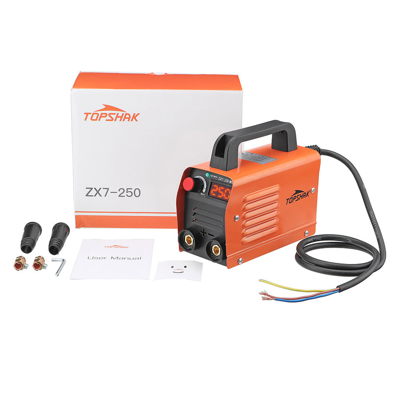 Topshak ZX7-250 250A 220V Mini Electric Welding Machine Portable Digital Display MMA ARC DC Inverter Plastic Welder Weld Equipment