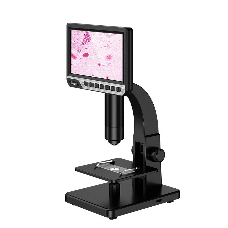 MUSTOOL MT315 2000X Dual Lens Digital Microscope 7-inch HD IPS Large Screen Multiple Lens for Circuit/Cells Observation Up&Down Light Source Support Computer Viewing