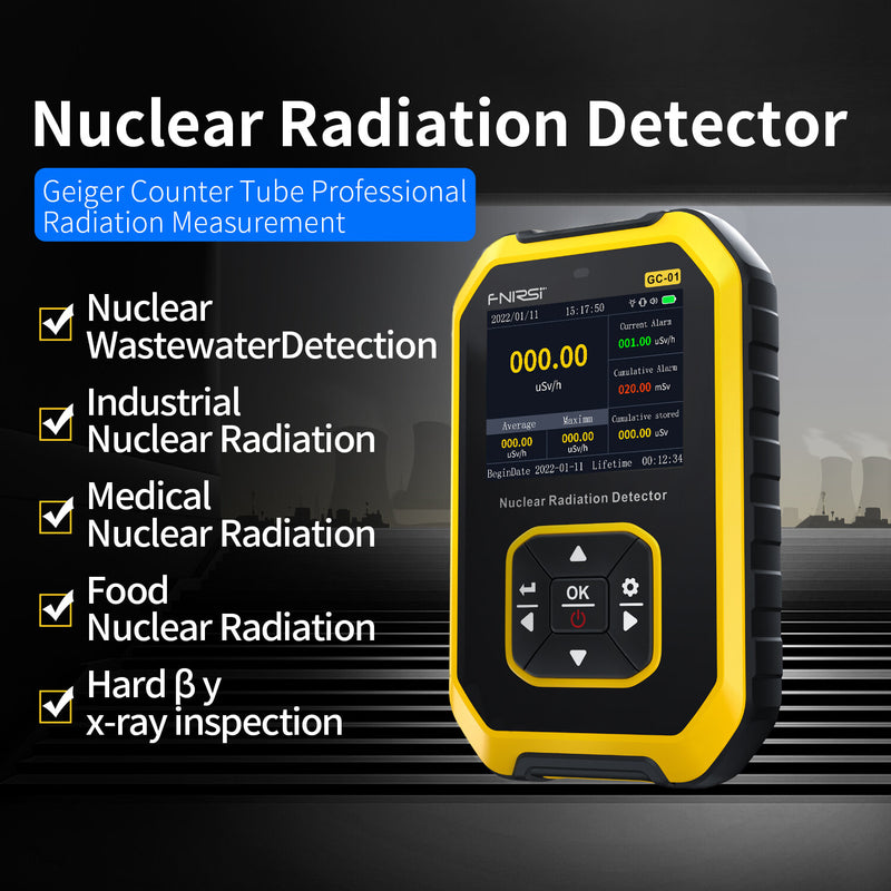 FNIRSI-GC01 Geiger Counter Nuclear Radiation Tester Professional Marble Radiation Ionization Personal Dose Alarm Radioactive Tester