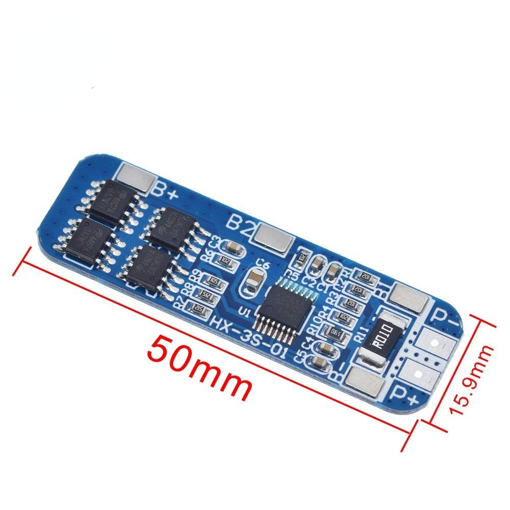 3S 12V 18650 10A BMS Charger Li-ion Lithium Battery Protection Board Circuit Board 10.8V 11.1V 12.6V Electric Blue Battery