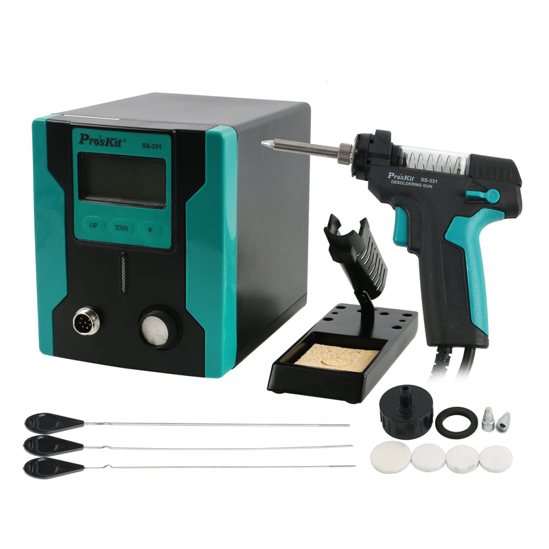 Pro'sKit SS-331 Electric Solder Sucker Desoldering Device Anti-static High Power Strong Suction Desoldering Pump for PCB Circuit Board Repair