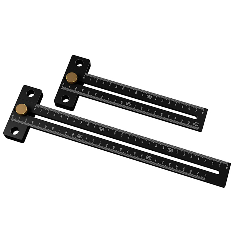 Aluminum Alloy 180/280mm Metric Line Scribe Ruler Positioning Measuring Ruler Woodworking Marking T-Ruler