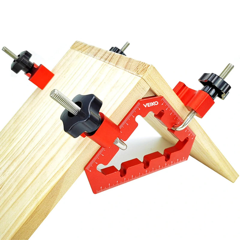 VEIKO Woodworking 45 and 90 Degree Right Angle Clamps Aluminum Alloy Positioning Clamping Square Corner Clamp Auxiliary Fixture Splicing Board Positioning Panel Fixed Clip Carpenter Square Ruler