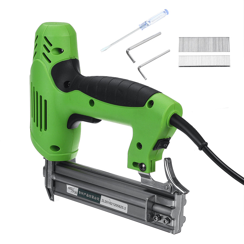 220V Electric Brad Nail U Type Staple Dual-Use Staple Woodworking Tools-Green