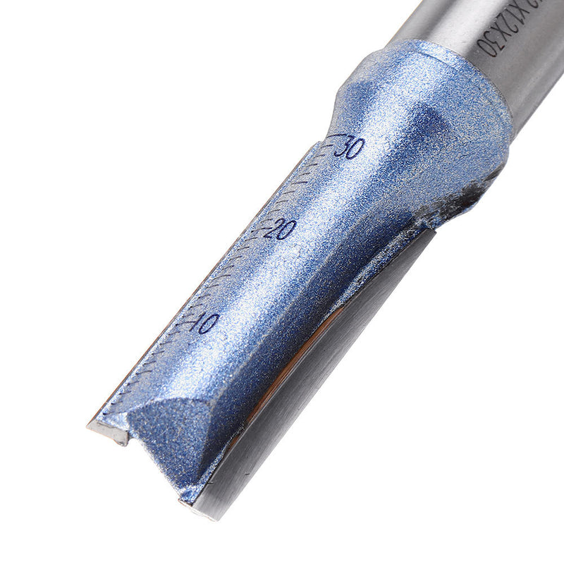 Drillpro 1/2 Inch Shank 2 Flutes Straight Router Bit Cutter Blue Coated Carbide Woodworking Tool