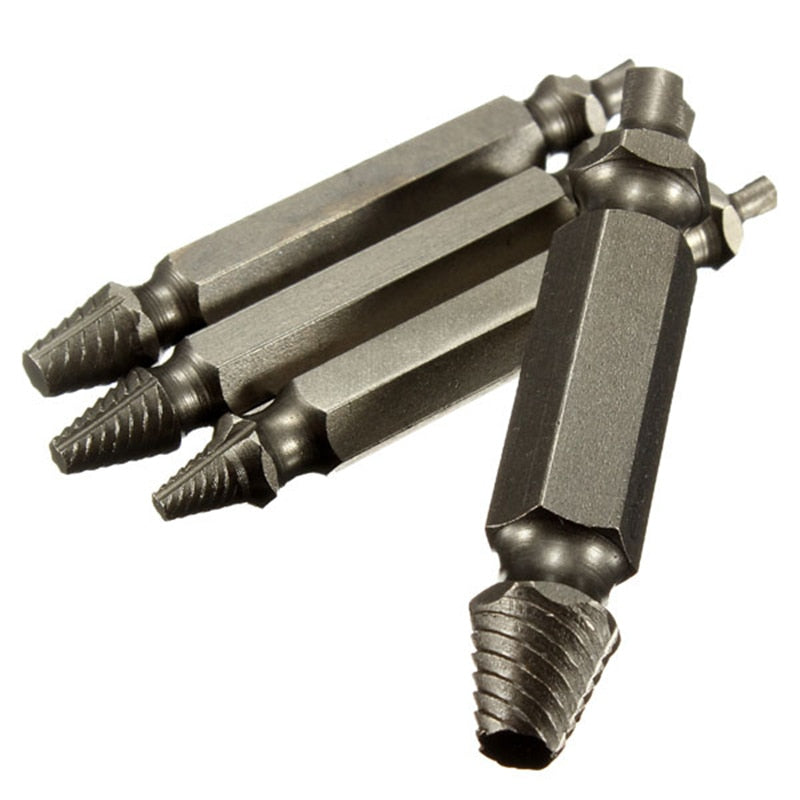 4pcs/set Screw Extractor Drill Bits Guide Set Broken Bolt Remover Easy Out Set 5cm - Cartoolshop