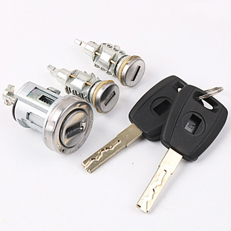 For Fiat Ducato Set Ignition Car Door Rear Trunk Lock Barrel Cylinder Latch with 2 Keys SIP22 Blade for Locksmith Tools