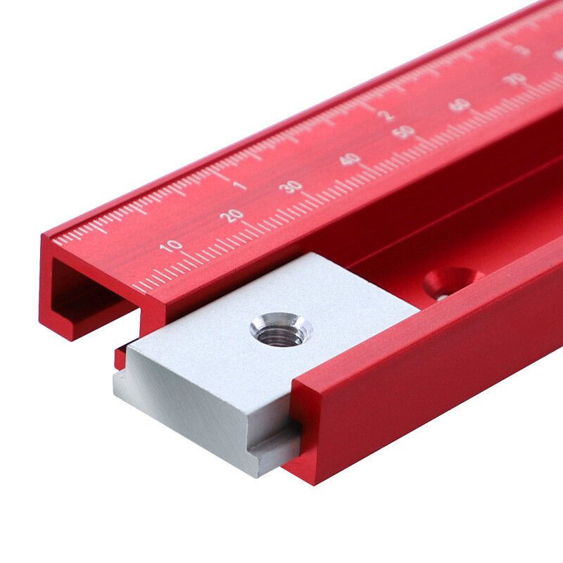 300-1220mm Red Aluminum Alloy 45 Type T-Track Laser Scale Woodworking T-slot Miter Track for Table Saw Router Table