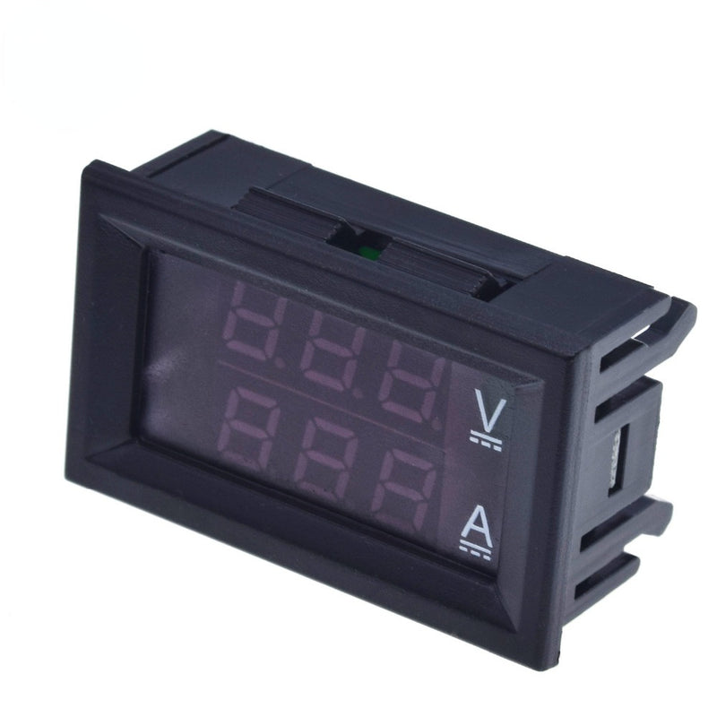DC 0-100V 10A Digital Voltmeter Ammeter Dual Display Voltage Detector Current Meter Panel Amp Volt Gauge 0.28" Red Blue LED