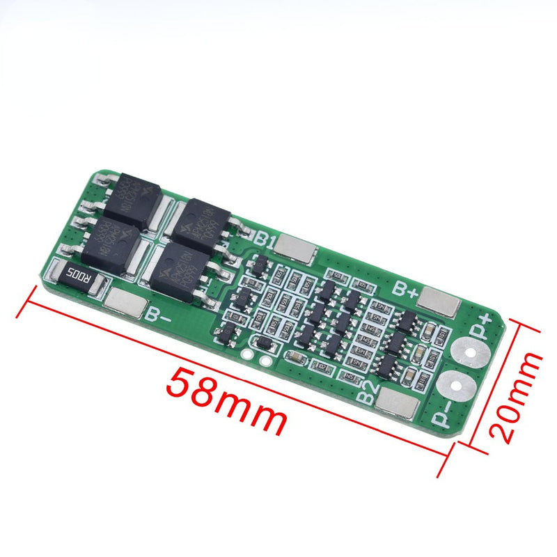 3S 15A Li-ion Lithium Battery 18650 Charger PCB 3S BMS Protection Board for Drill Motor 12.6V Lipo Cell Module 64x20x3.4mm