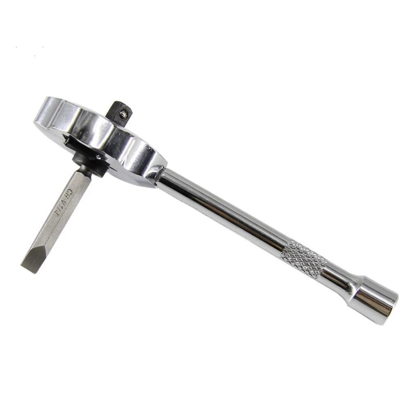 2-in-1 Mini Dual Head 1/4in. Drive Finger Ratchet and Ball Head Extension Bar and Two Screwdriver Bits