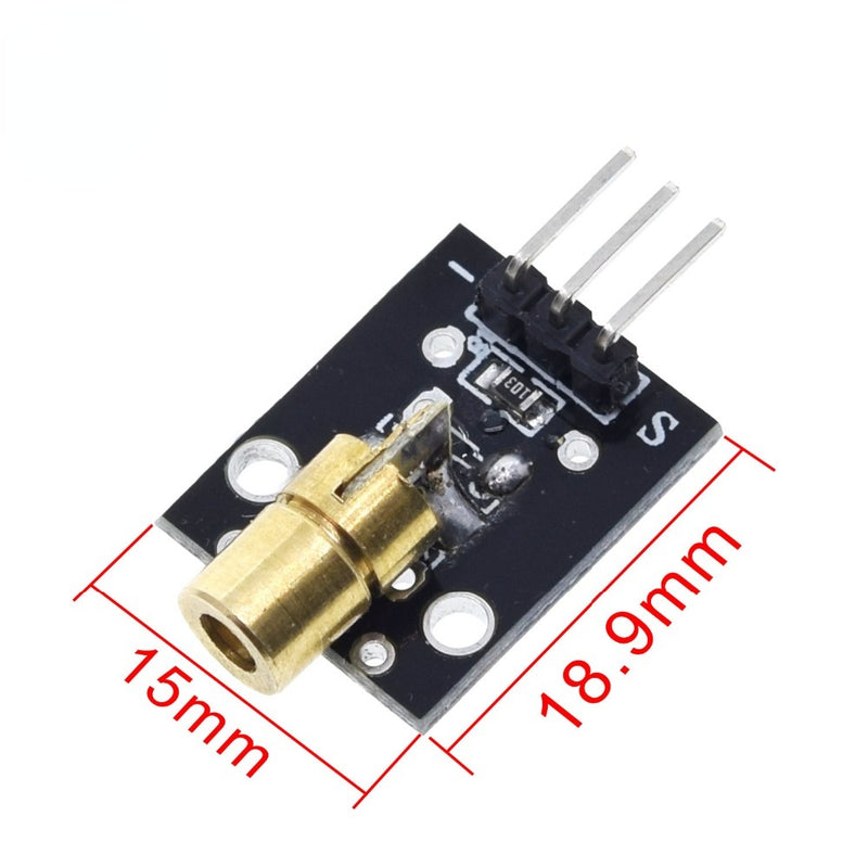 KY-008 650nm Laser Sensor Module 6mm 5V 5mW Red Laser Dot Diode Copper Head for Arduino DIY Kit