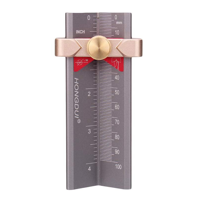HONGDUI 3 In 1 Measuring Gauge Drill Depth Gauge Drill Stop Measure and Drill Point Angle Gauge Grinding Gage and Table Saw Woodworking Tool