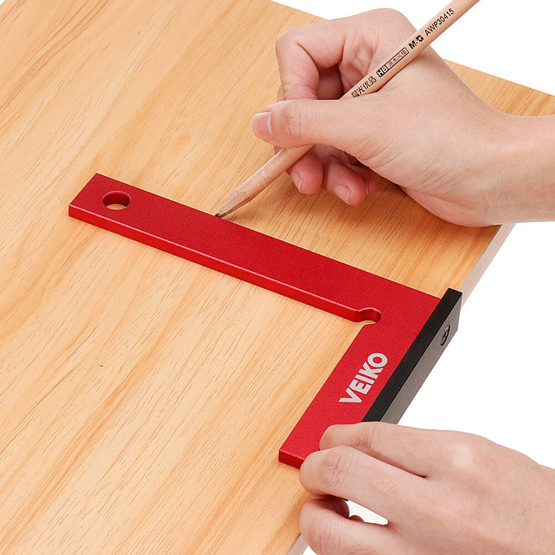 VEIKO Aluminum Alloy 150X100MM 90 Degree Right Angle Ruler with Solid Wide Base Check Tool Verticality Accurately