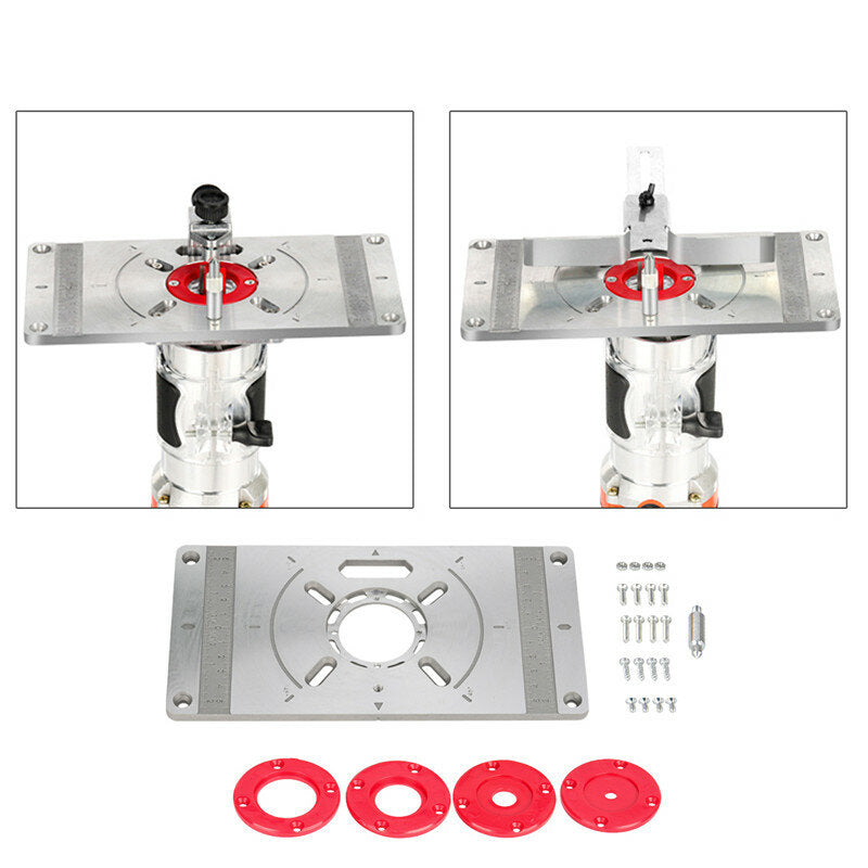 Router Table Insert Plate Trimming Machine Flip Board Woodworking Trimming Machine Table Insert Plate Aluminum Board for Woodworking