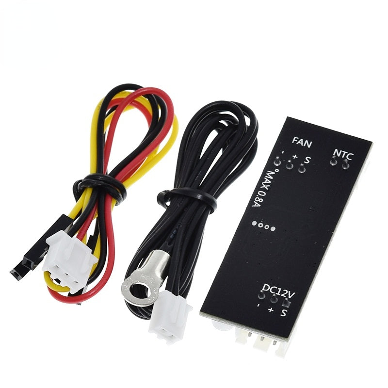 Single 12V 0.8A DC PWM 2-3 Wire Fan Temperature Control Speed Controller Chassis Computer Noise Reduction Module NTC B 50K 3950