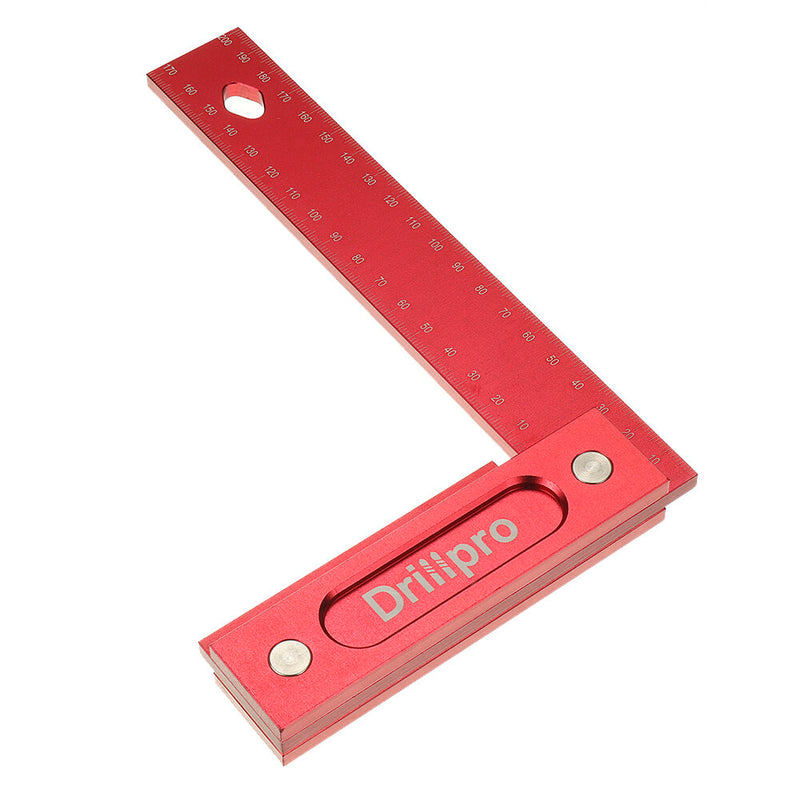 Drillpro 150/200mm Metric Precision Woodworking Square Aluminum Alloy Wide Seat Scribing Tool L 90° Right Angle Ruler