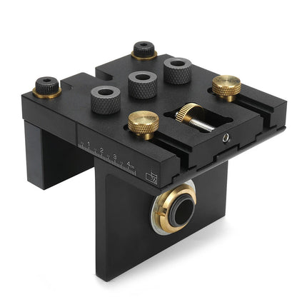 3-In-1 Doweling Jig Kit with Clip Adjustable Hole Puncher Locator Drilling Guide for Furniture Connecting Carpentry Tools