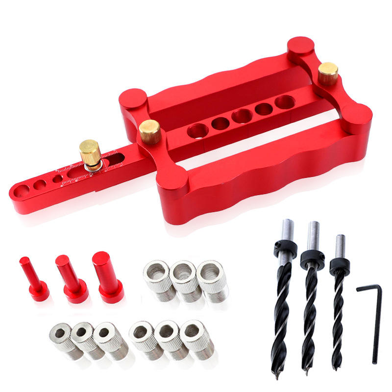 6/8/10mm Self-centering Woodworking Doweling Jig Drill Guide Wood Dowel Puncher Locator Tools Kit for Household Carpentry