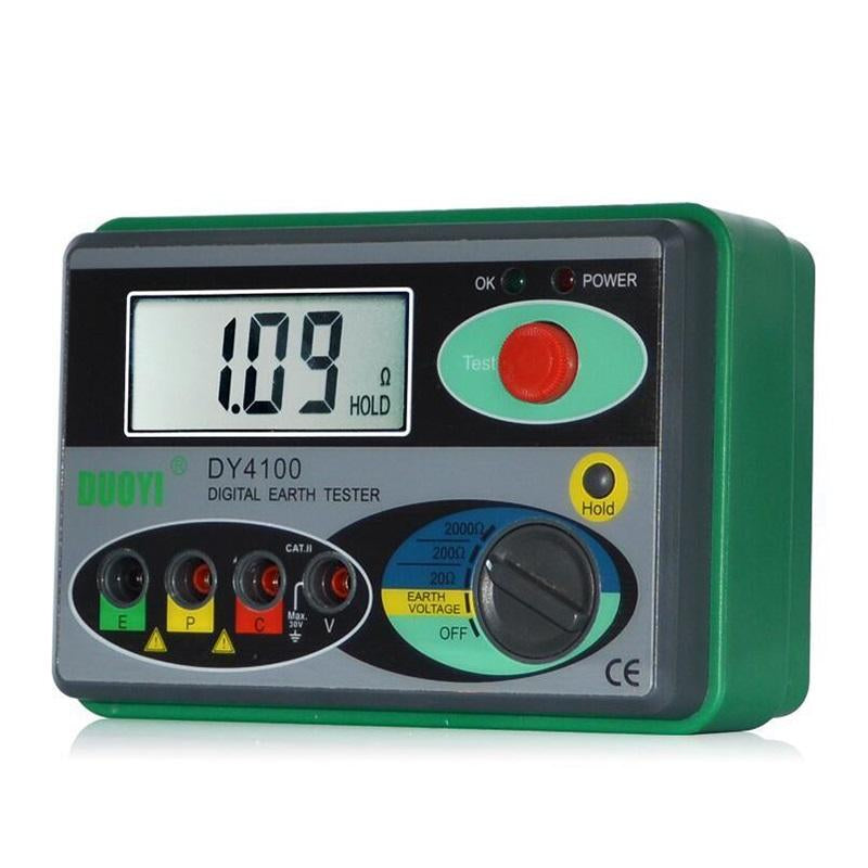 DUOYI DY4100 Resistance Tester Digital Earth Tester Ground Resistance Instrument Megohmmeter 0-2000 Ohm Higher Accuracy Meter