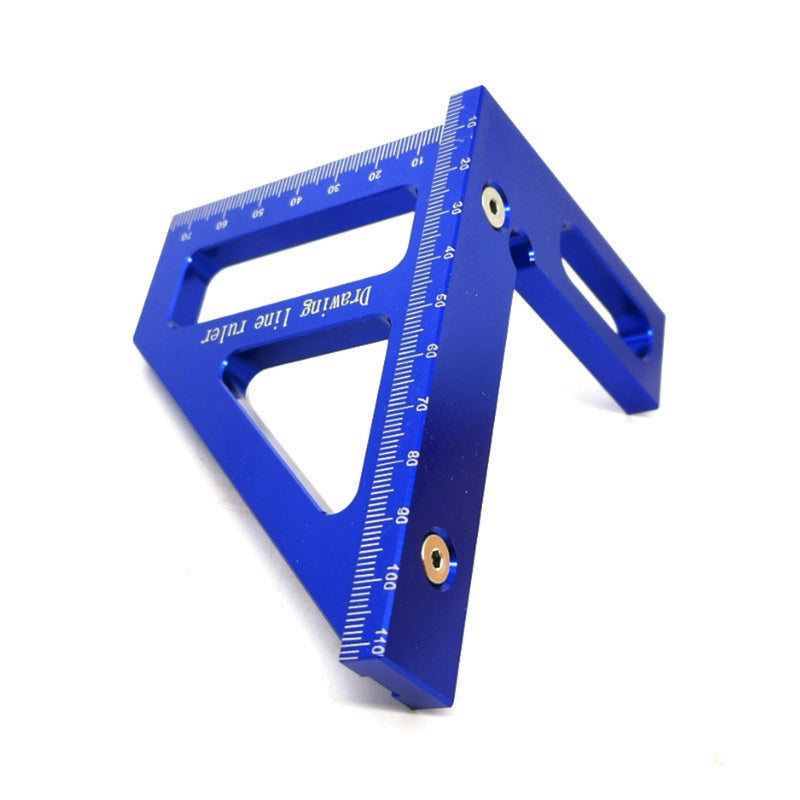 Aluminum Alloy Multifunctional Woodworking Ruler Square Layout Miter Triangle Ruler 45 90 Degree Metric Gauge Measure Tools