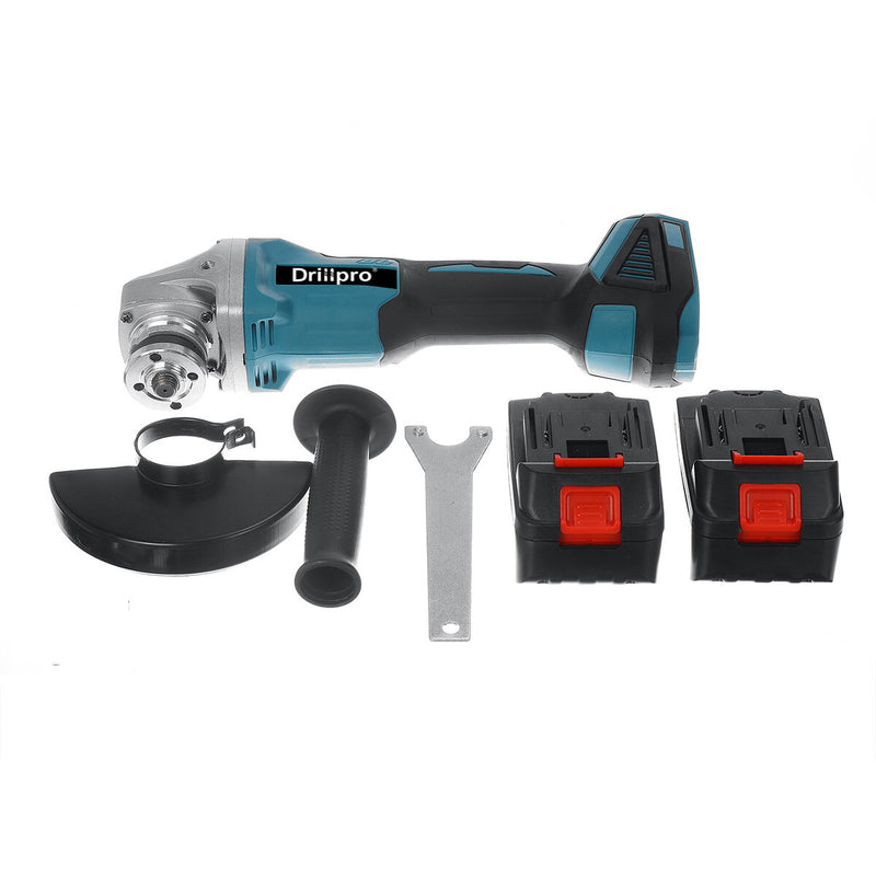 Drillpro 125mm Blue+Black Brushless Angle Grinder Rechargeable Adjustable Speed Angle Grinder with Battery