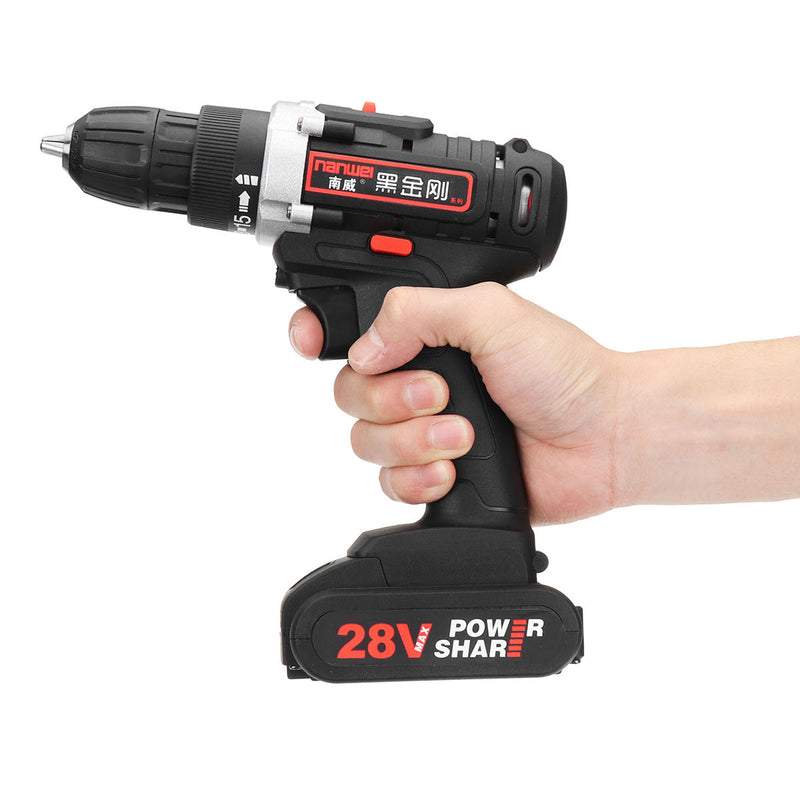 28V Cordless Power Drills Double Speed Electric Drill with 1 or 2 Li-ion Battery