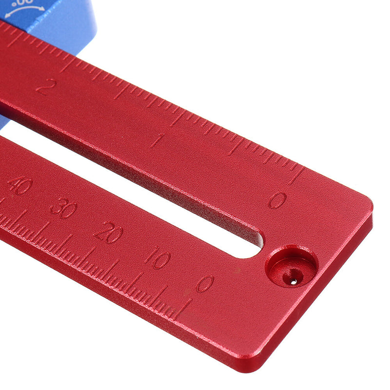 YX Series Woodworking 45/60/90 Degree Precision Marking T Ruler 200/300/400mm Aluminum Alloy Hole Positoning Measuring Ruler Angle Scriber Scribing Tool