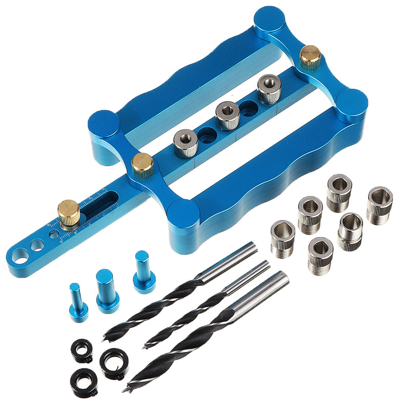 Drillpro Self Centering Dowelling Jig Metric Dowel Pocket Hole Jig with Drill Bits for Woodworking