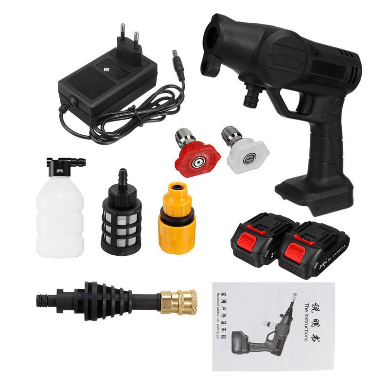 21V Cordless High Pressure Washer Car Washing Machine Garden Agriculture Water Spray Guns with 1/2 Battery
