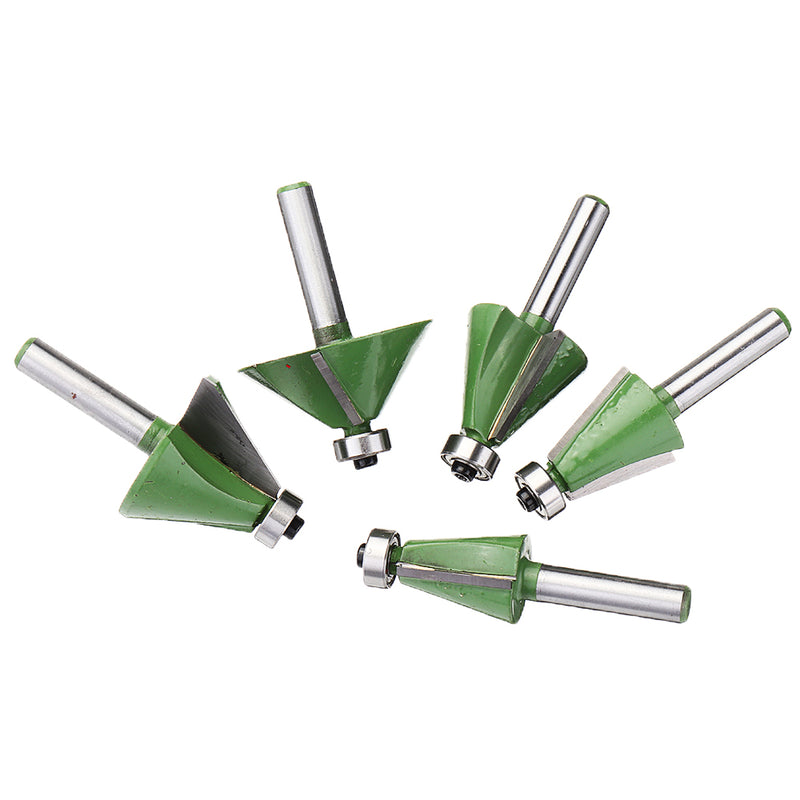 Drillpro 8mm Shank Chamfering Router Bit 11.25-45 Degree Milling Cutter for Woodworking
