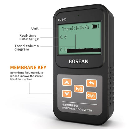 BOSEAN FS-600 Counter Nuclear Radiation Tester X-ray β-ray γ-ray Rechargeable Handheld Counter Emission Dosimeter