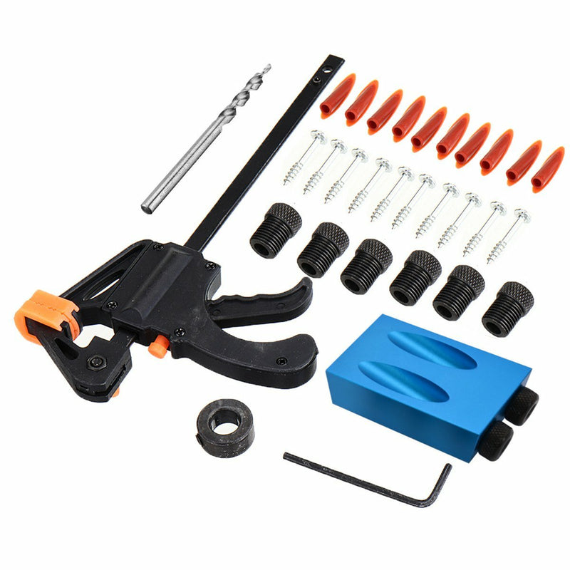 Drillpro 31pcs Woodworking Pocket Hole Jig with Step Drill and Clamp Woodworking Carpentry Tool