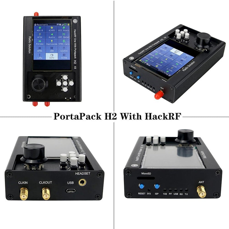 PortaPack H2 and HackRF One SDR Software Defined Radio 1MHz-6GHz Assembled with Antennas Built-in Rechargeable Battery