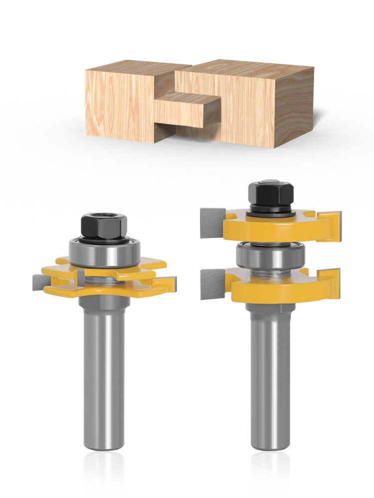 1/2 Inch 12mm Shank Tongue Grooving Joint Router Bit T-Slot Tenon Milling Cutter for Wood Woodworking