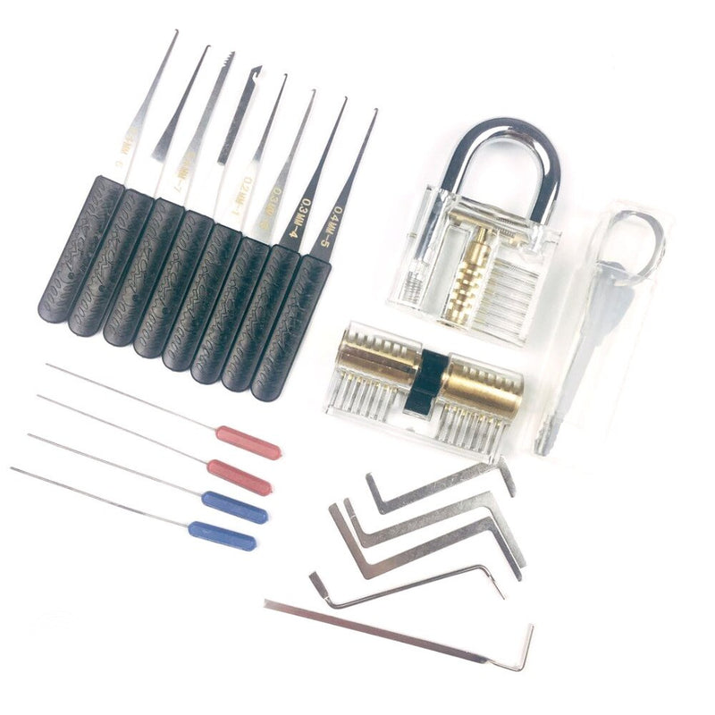 Locksmith Multifunctional Set Transparent Training Lock Wrench Tools and Broken Key Remove Set