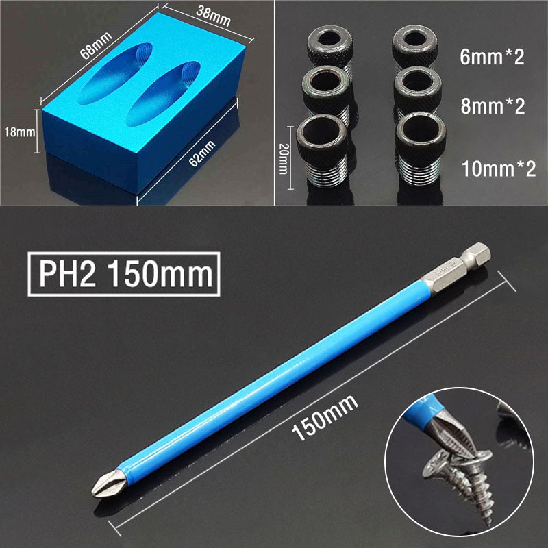 28PCS Woodworking Dowel Hole Locator 15° Angle Hand Drill Guide Positioner Puncher