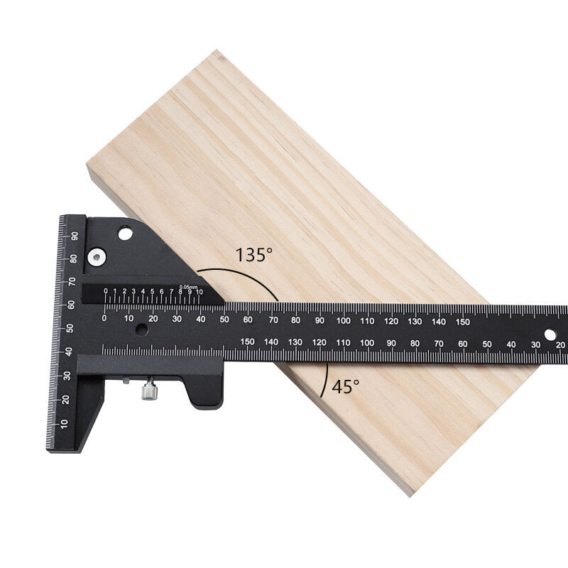Aluminum Alloy T-type Drawing Detachable Measuring Ruler Multifunctional DIY Woodworking Utiltiy Tools