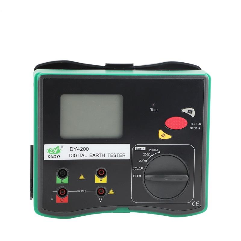 DUOYI DY4200 Digital Earth Ground Resistance Tester Measurement Megohmmeter 0-2000 Ohm with LCD Backlight Higher Accuracy Meter