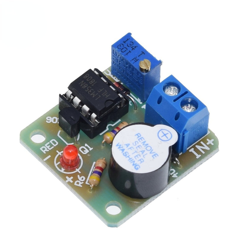 12V LM358 Accumulator Sound Light Alarm Board Buzzer Prevent Over Discharge Controller Module Without Overvoltage Protection