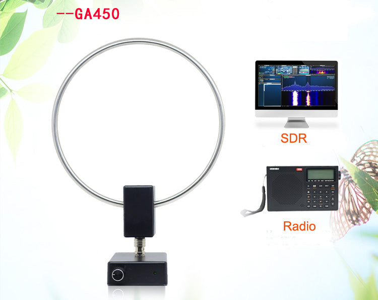 GA-450 Loop Antenna SDR Short Medium Wave Radio Antenna SW 2.30-30MHz MW 522-1710KHz