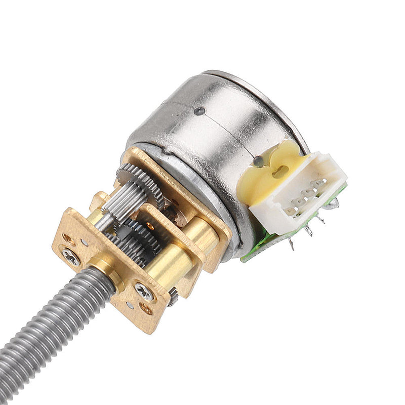 MACHIFIT GA12BY15-M455 DC 5V 30RPM 15RPM 5RPM Stepper Motor Threaded Shaft Gear Motor with All-Metal Gearbox