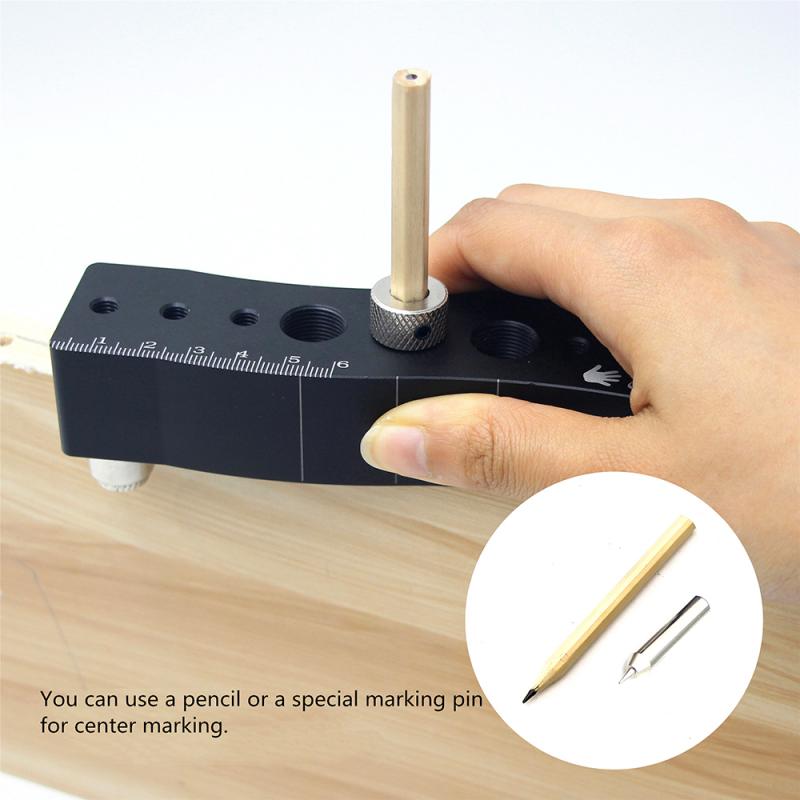 Six-In-One Woodworking Pocket Hole Jig Punching Locator Multi-function Scriber Center Scriber Drilling Locator DIY Tool
