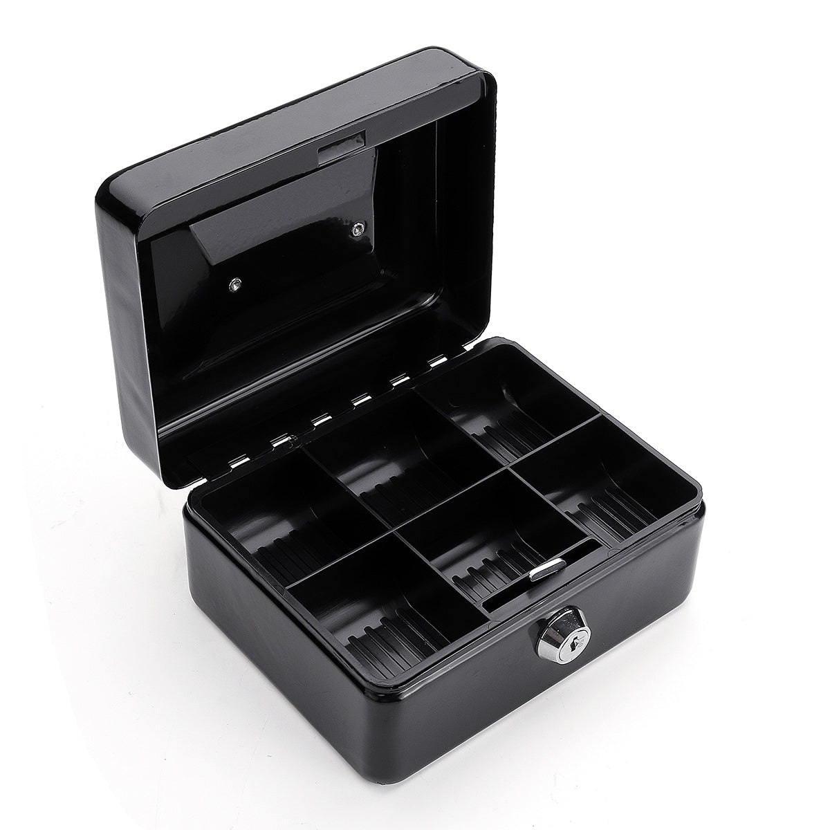 Metal Cash Box with Money Tray Lock & Key for Cashier Drawer Money Saf ...
